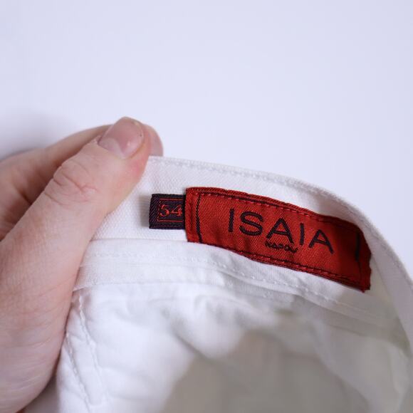 ISAIA Napoli Straight Jean White Mid Rise Cotton Stretch Casual Men's 54 / US 38 - Picture 12 of 12